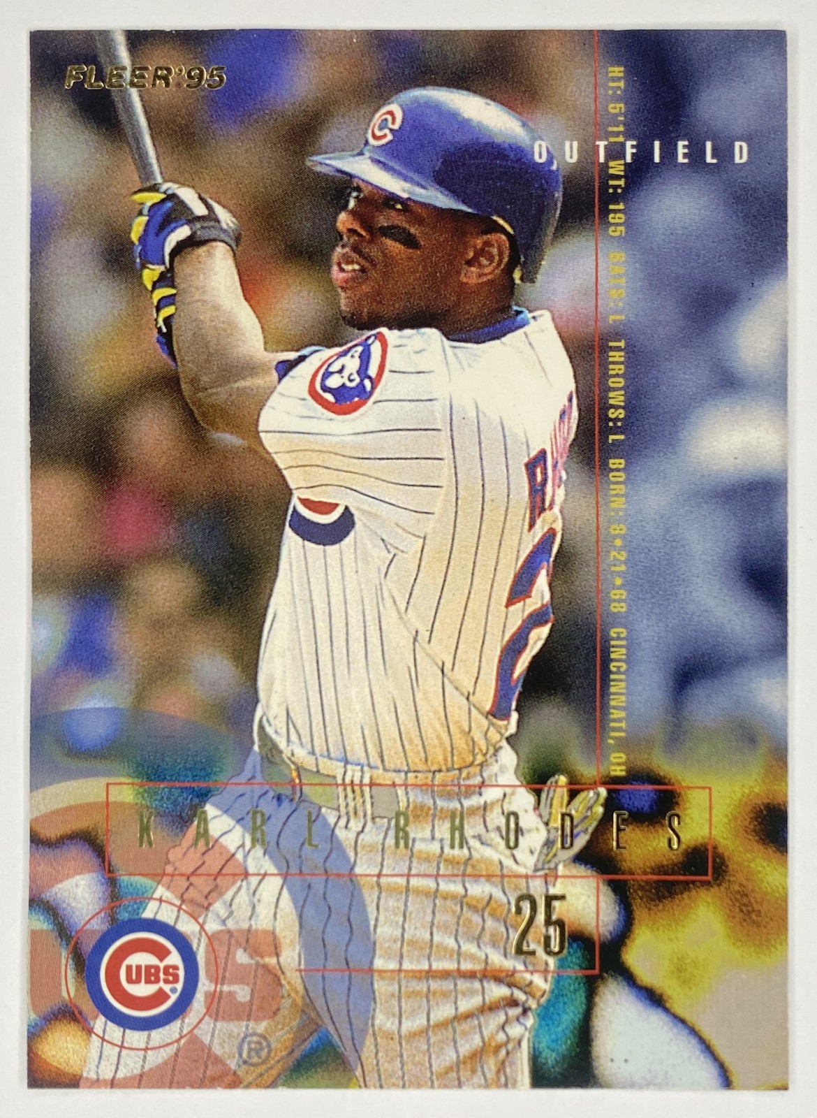1995 Fleer Karl Rhodes #422 Chicago Cubs front