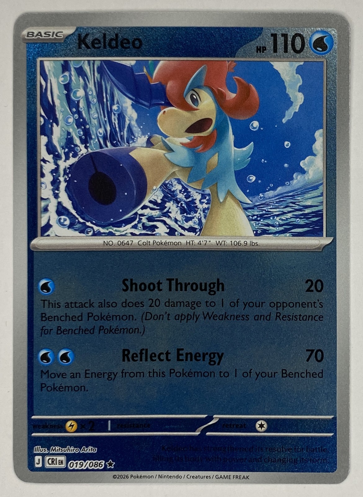 2026 Pokemon Chaos Rising Keldeo #019/086 Holo Rare front