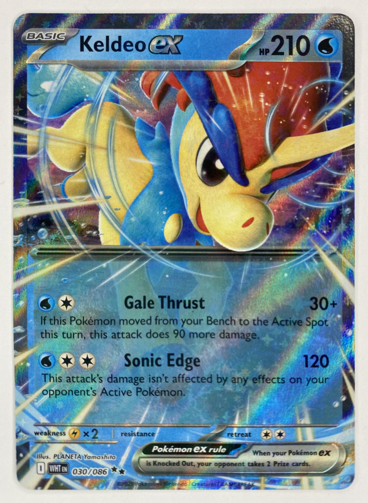 2025 Pokemon White Flare Keldeo ex #030/086 Double Rare front