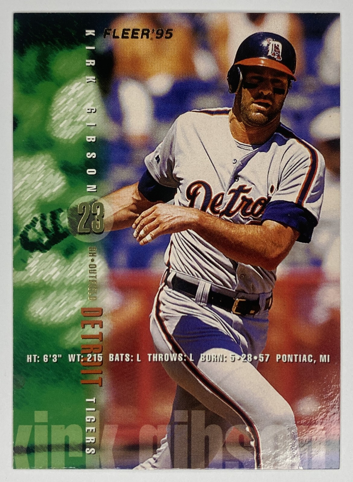 1995 Fleer Kirk Gibson #53 Detroit Tigers front