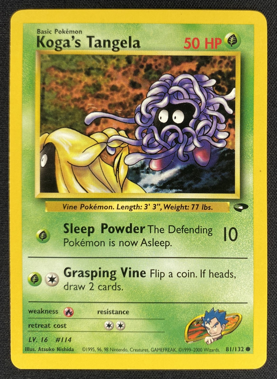 2000 Pokemon Gym Challenge Koga's Tangela #081/132 Common front