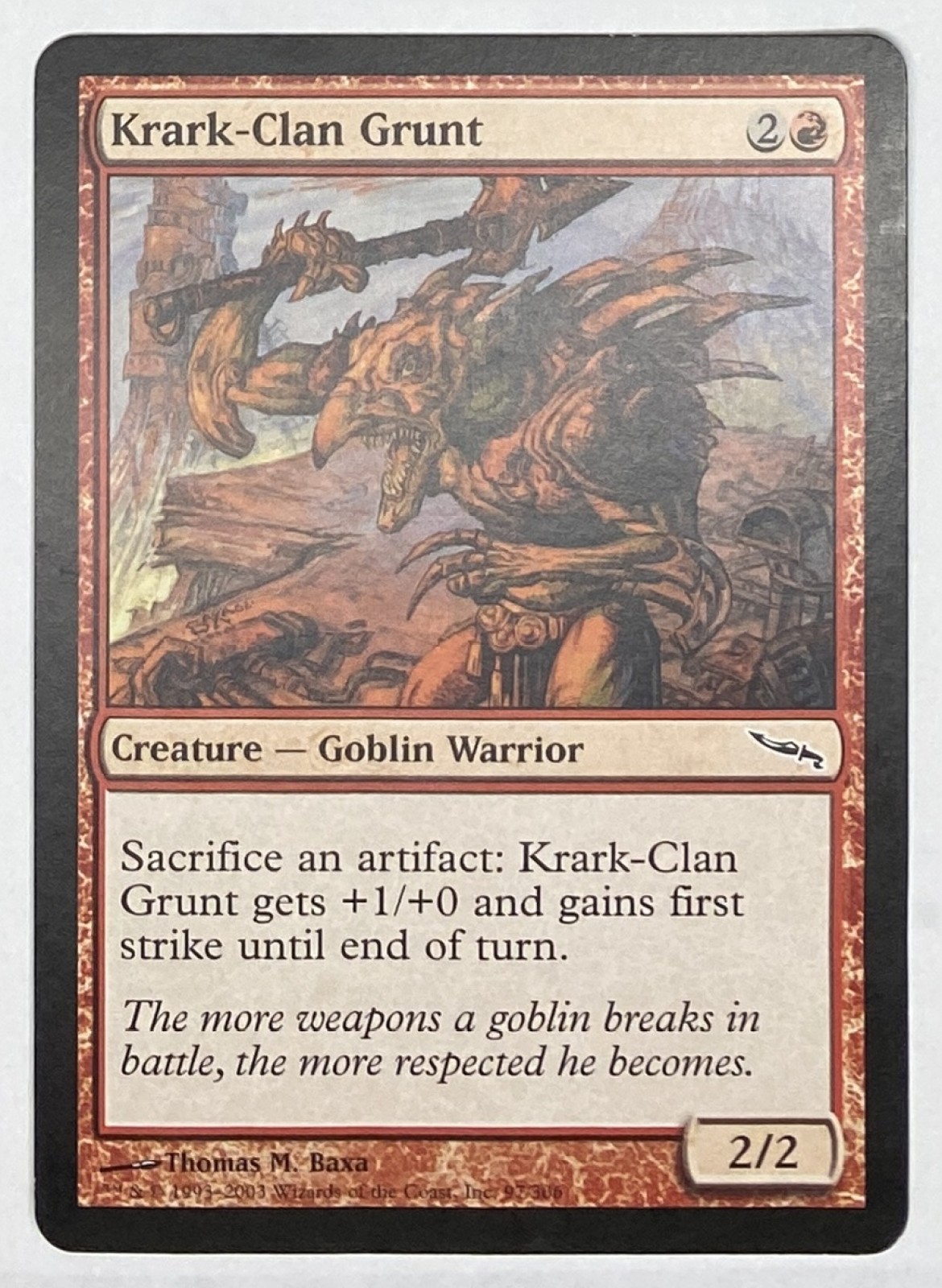 2003 Magic: The Gathering Mirrodin Krark-Clan Grunt #97/306 Common front