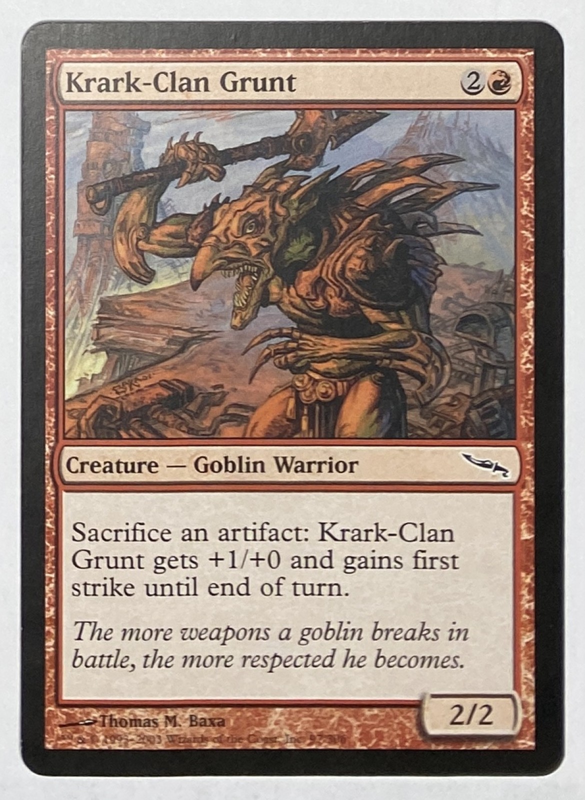 2003 Magic: The Gathering Mirrodin Krark-Clan Grunt #97/306 Common front