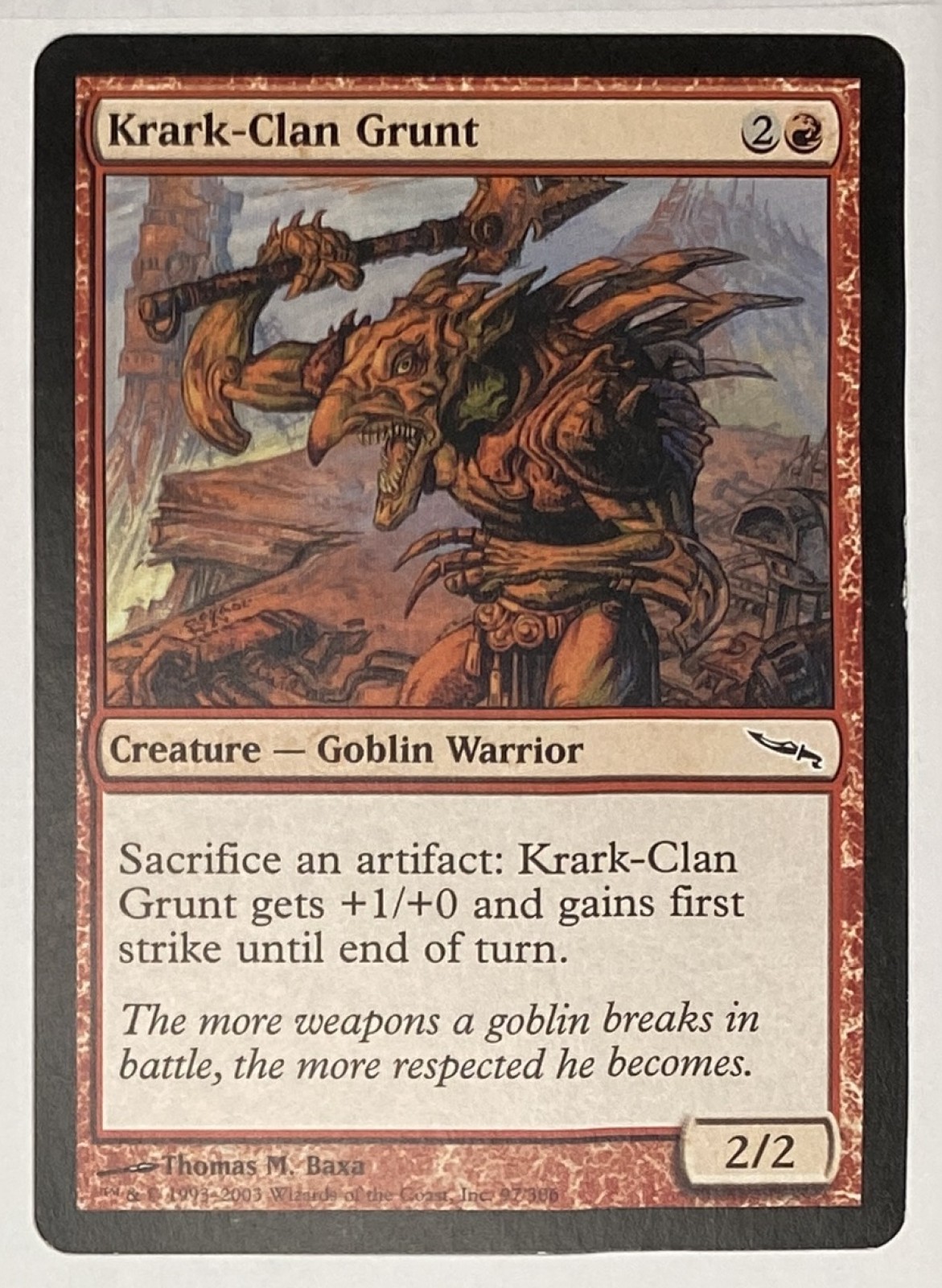 2003 Magic: The Gathering Mirrodin Krark-Clan Grunt #97/306 Common front