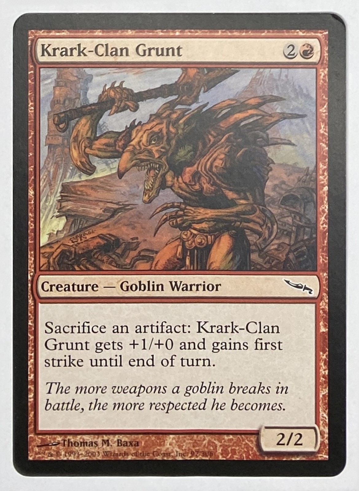 2003 Magic: The Gathering Mirrodin Krark-Clan Grunt #97/306 Common front