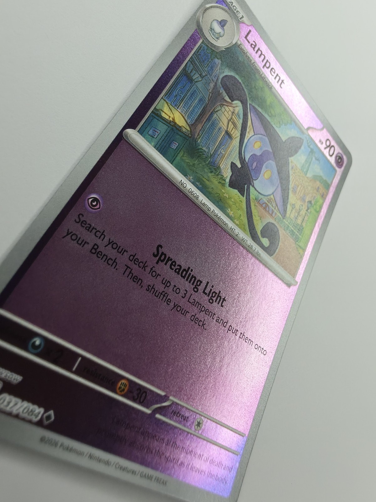2026 Pokemon Pitch Black Lampent #037/084 Reverse Holo Uncommon photo 3