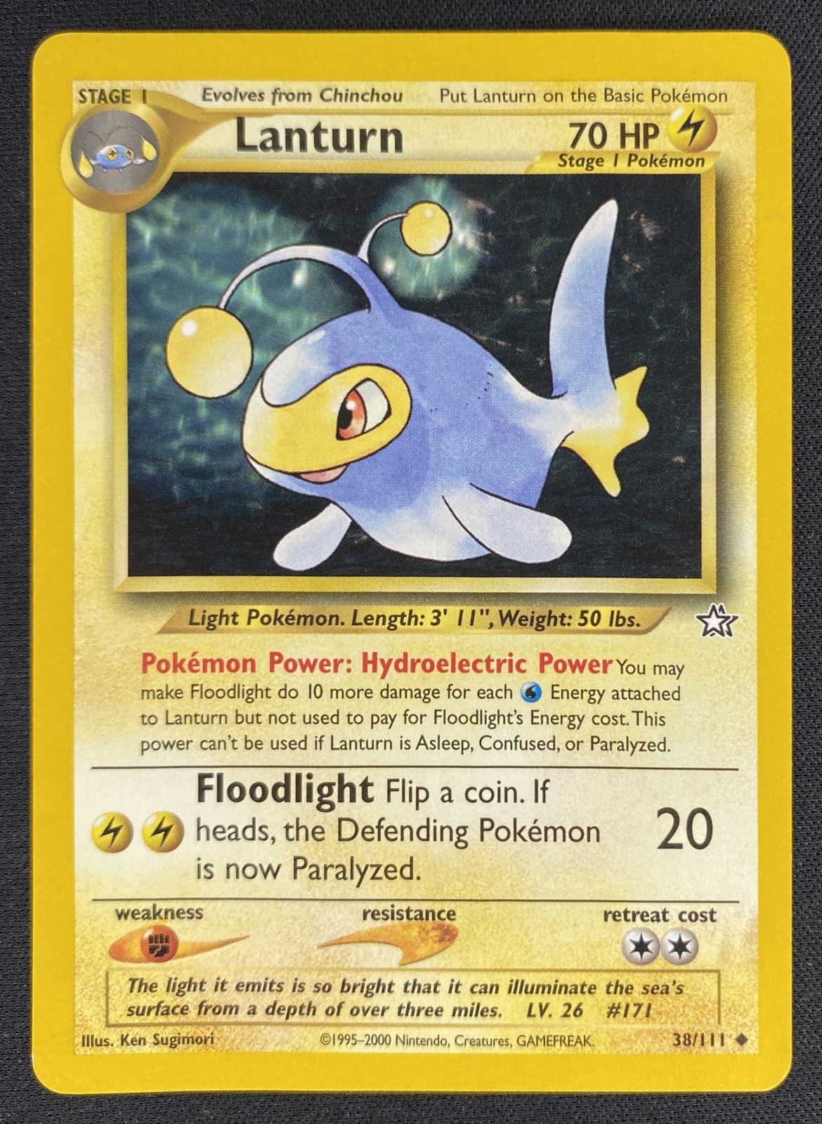 2000 Pokemon Neo Genesis Lanturn #038/111 Uncommon front