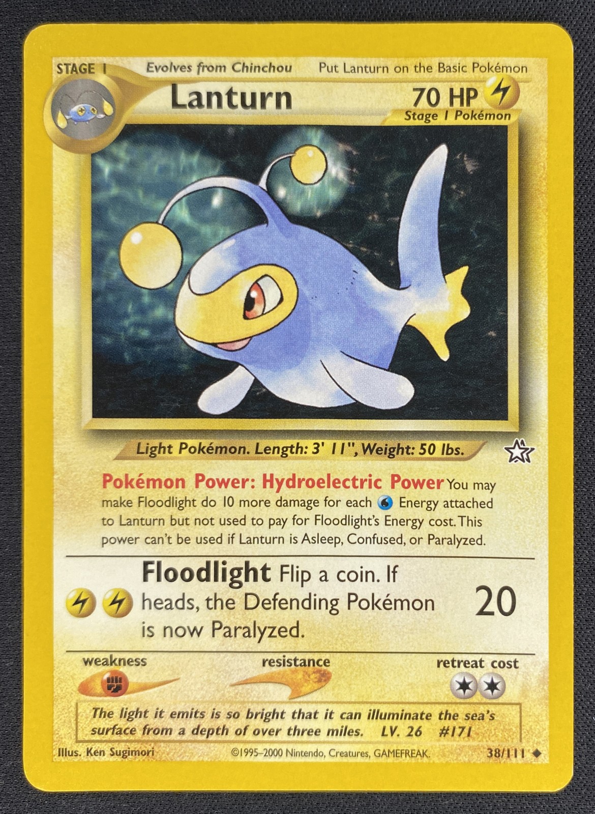 2000 Pokemon Neo Genesis Lanturn #038/111 Uncommon front