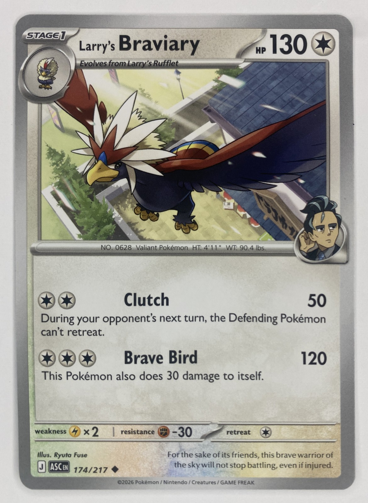 2026 Pokemon Ascended Heroes Larry's Braviary #174/217 Uncommon front
