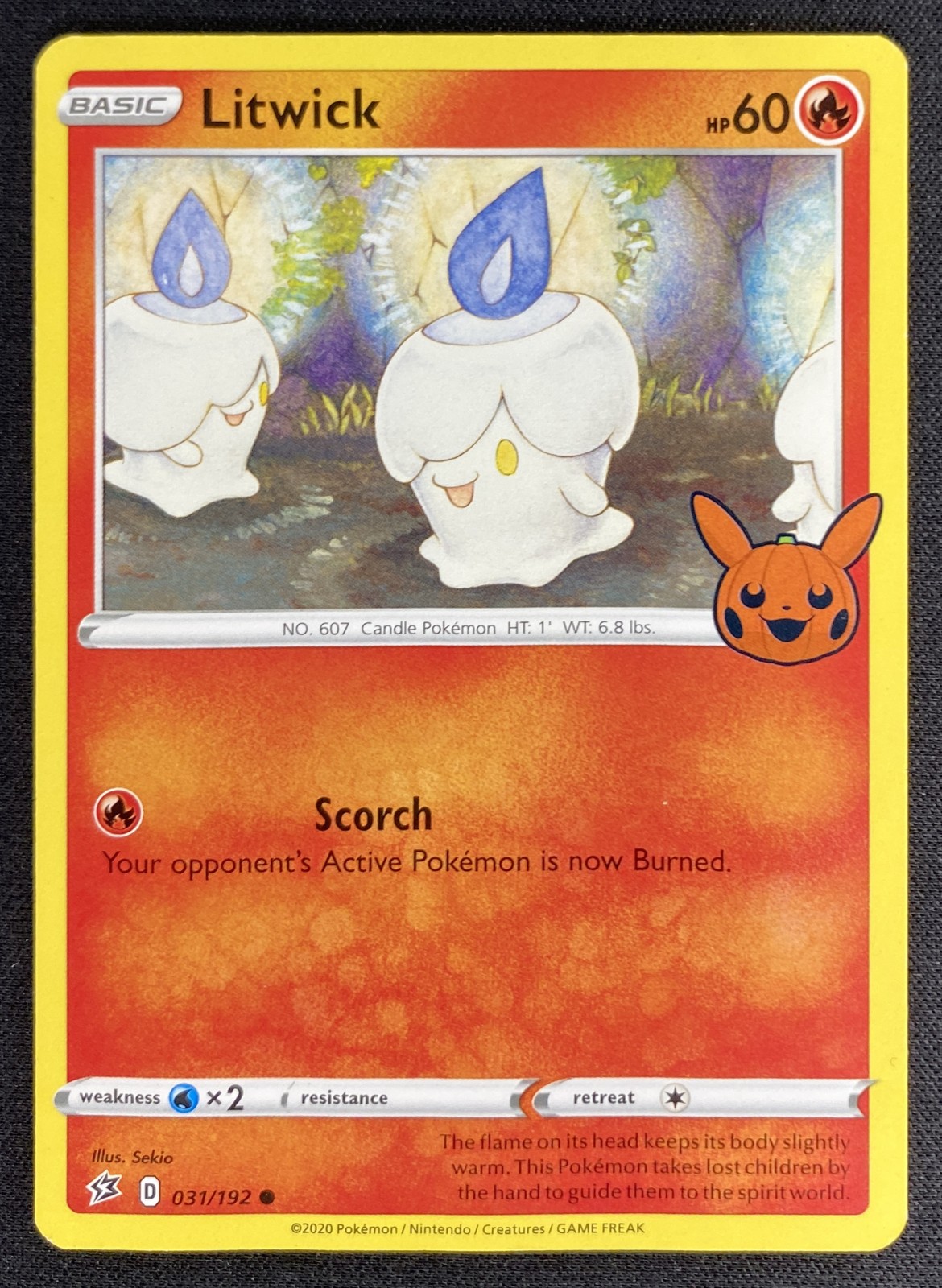 2022 Pokemon Rebel Clash Litwick #031/192 Trick or Trade Common front