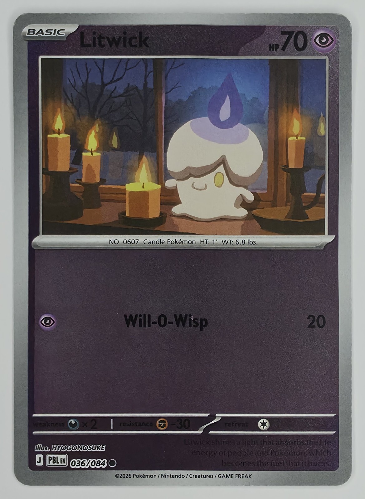 2026 Pokemon Pitch Black Litwick #036/084 Common front