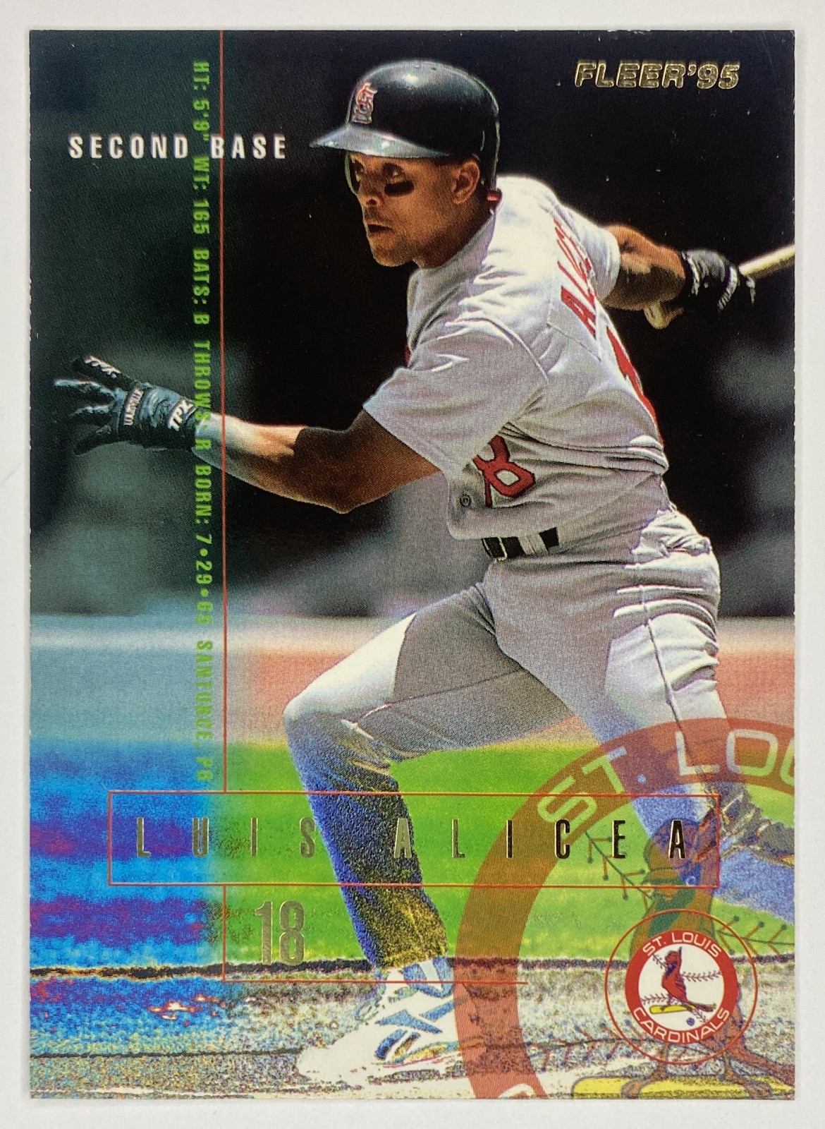 1995 Fleer Luis Alicea #493 St. Louis Cardinals front