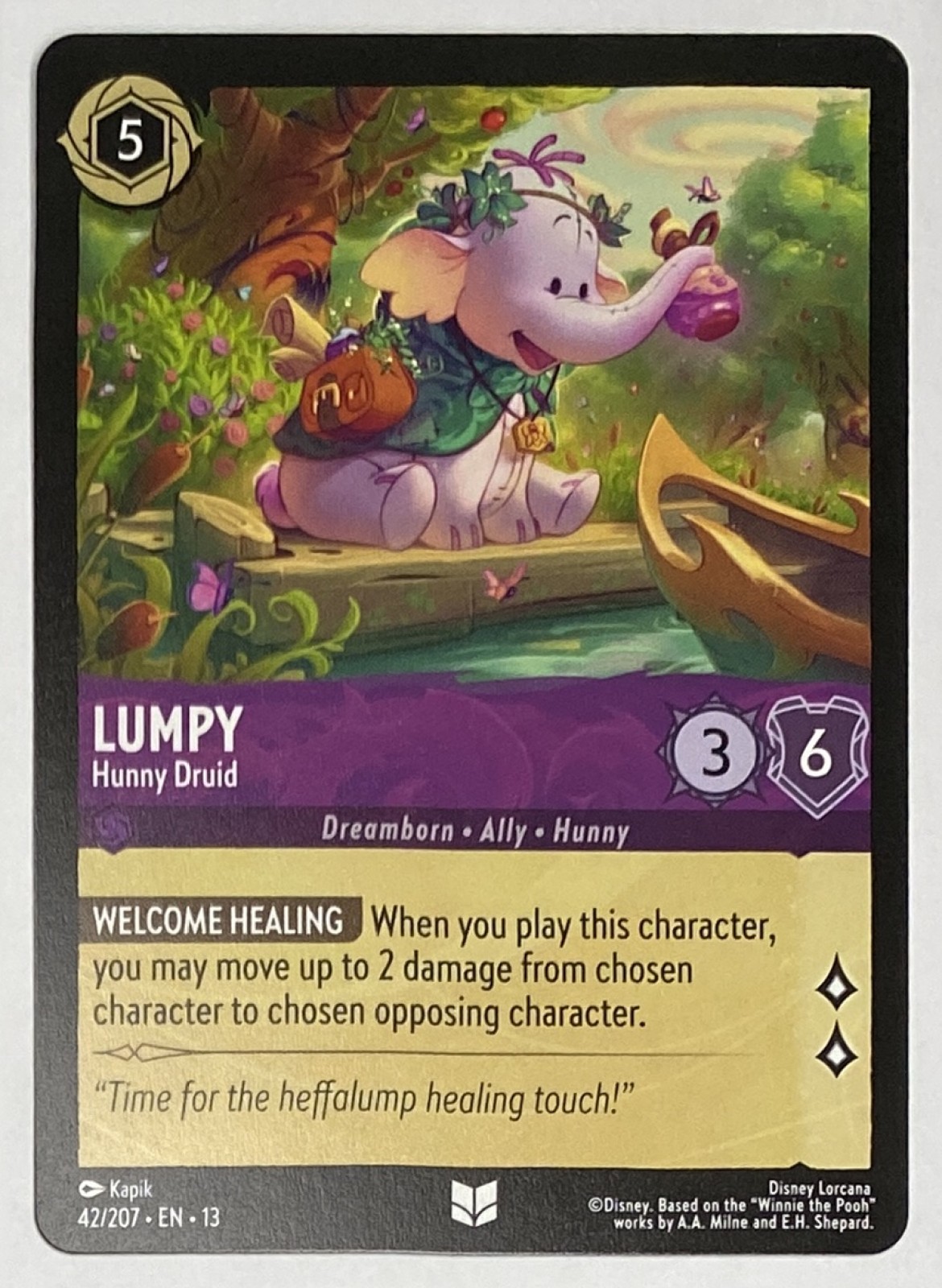 2026 Disney Lorcana Attack of the Vine! Lumpy - Hunny Druid #42/207 Uncommon front