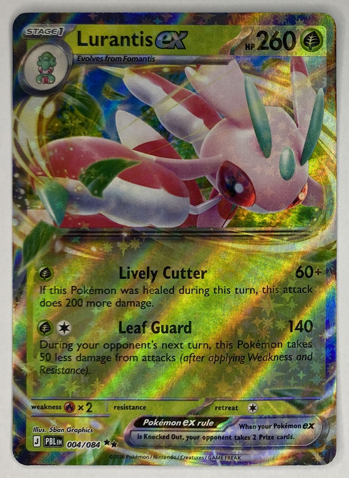 2026 Pokemon Pitch Black Lurantis ex #004/084 Double Rare front