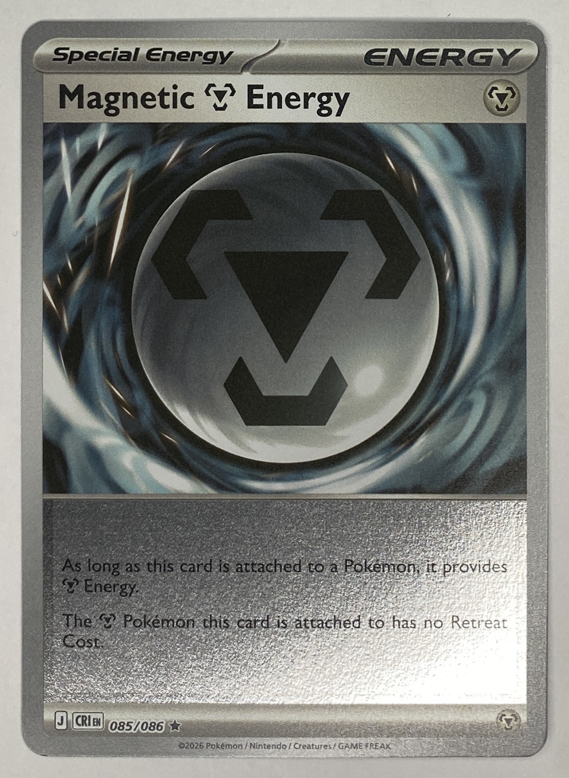 2026 Pokemon Chaos Rising Magnetic Metal Energy #085/086 Reverse Holo Rare front