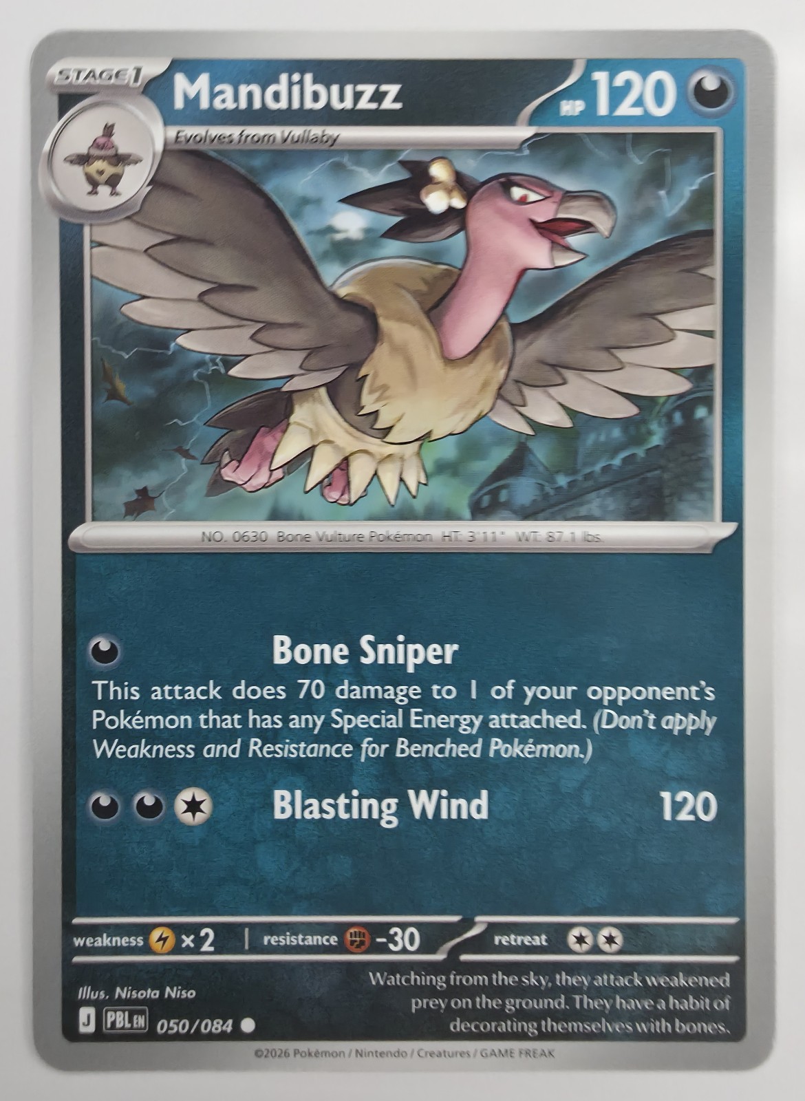 2026 Pokemon Pitch Black Mandibuzz #050/084 Common front