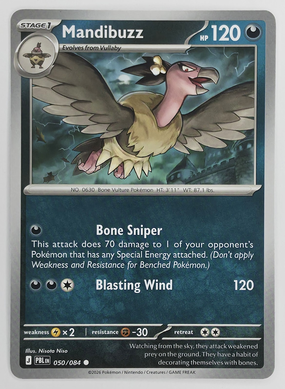 2026 Pokemon Pitch Black Mandibuzz #050/084 Common front