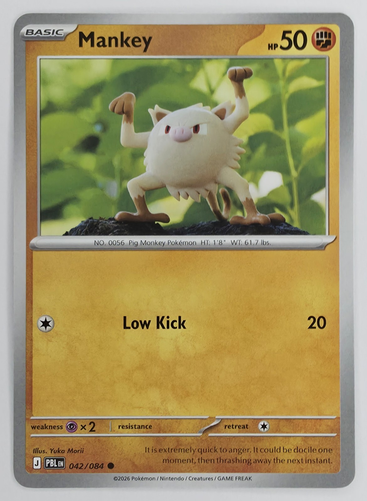 2026 Pokemon Pitch Black Mankey #042/084 Common front