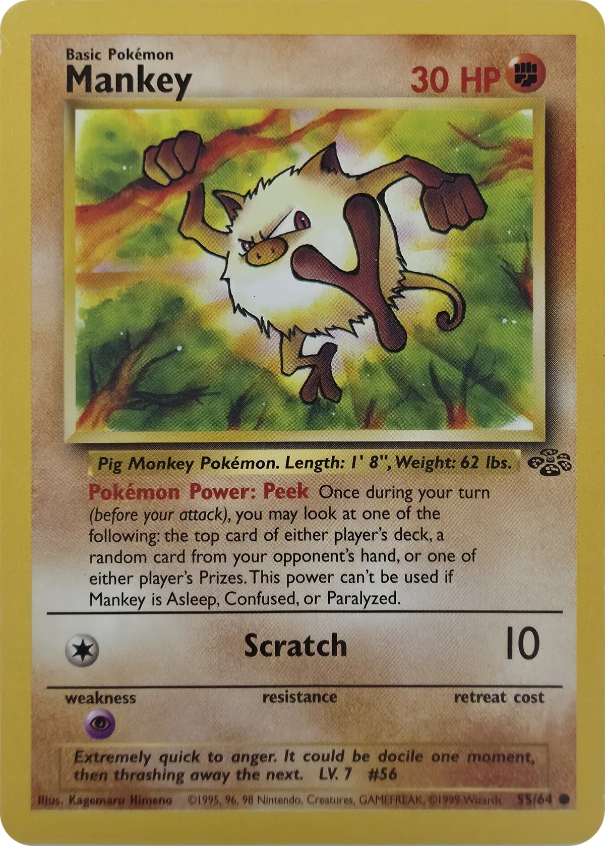 Mankey #55/64, front