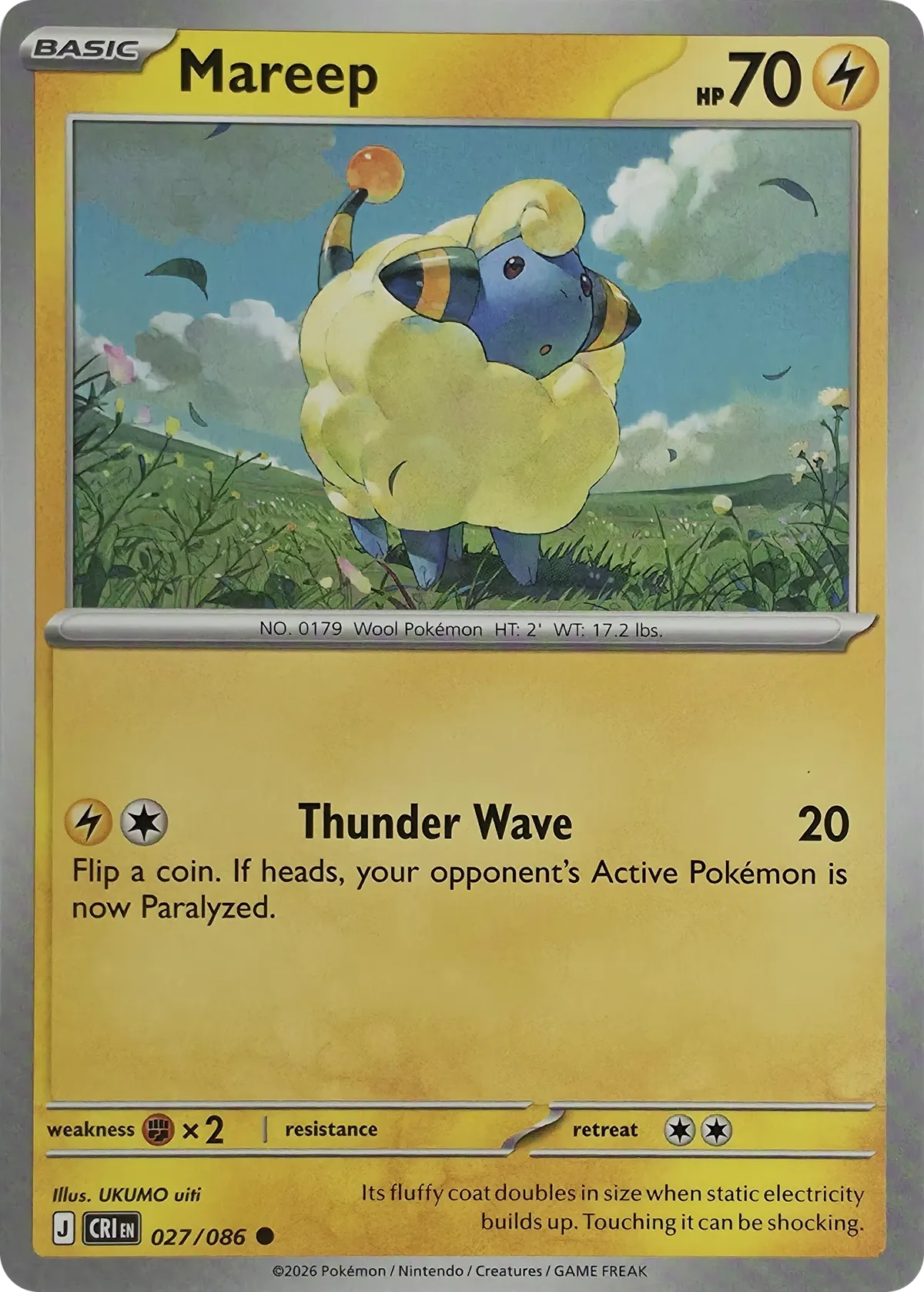 Mareep #027/086, front