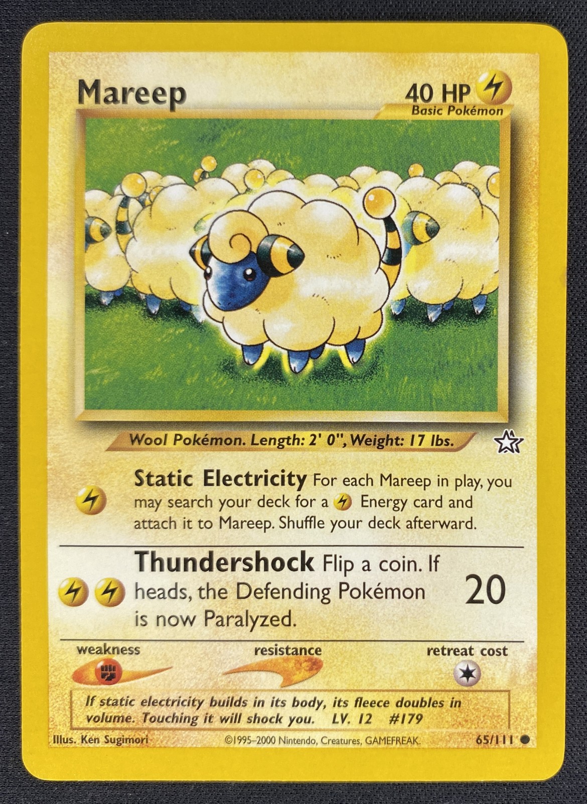 2000 Pokemon Neo Genesis Mareep #065/111 Common front