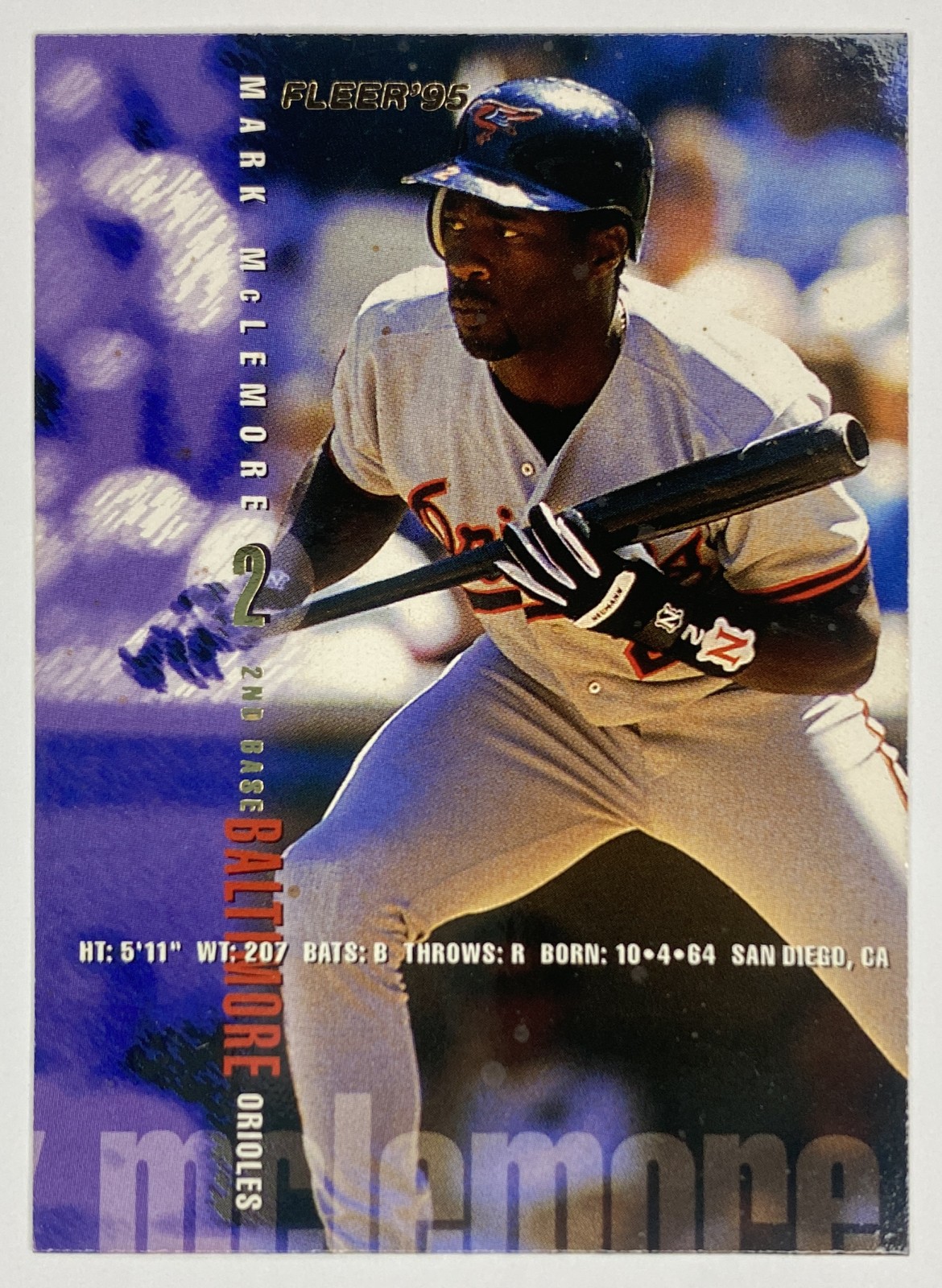 1995 Fleer Mark McLemore #12 Baltimore Orioles front