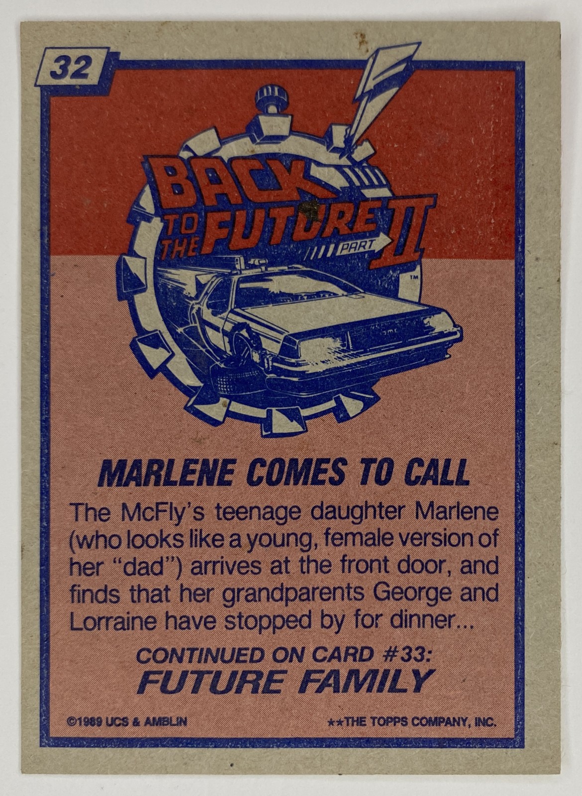 1989 Topps Back to the Future Part II Marlene Comes to Call #32 back