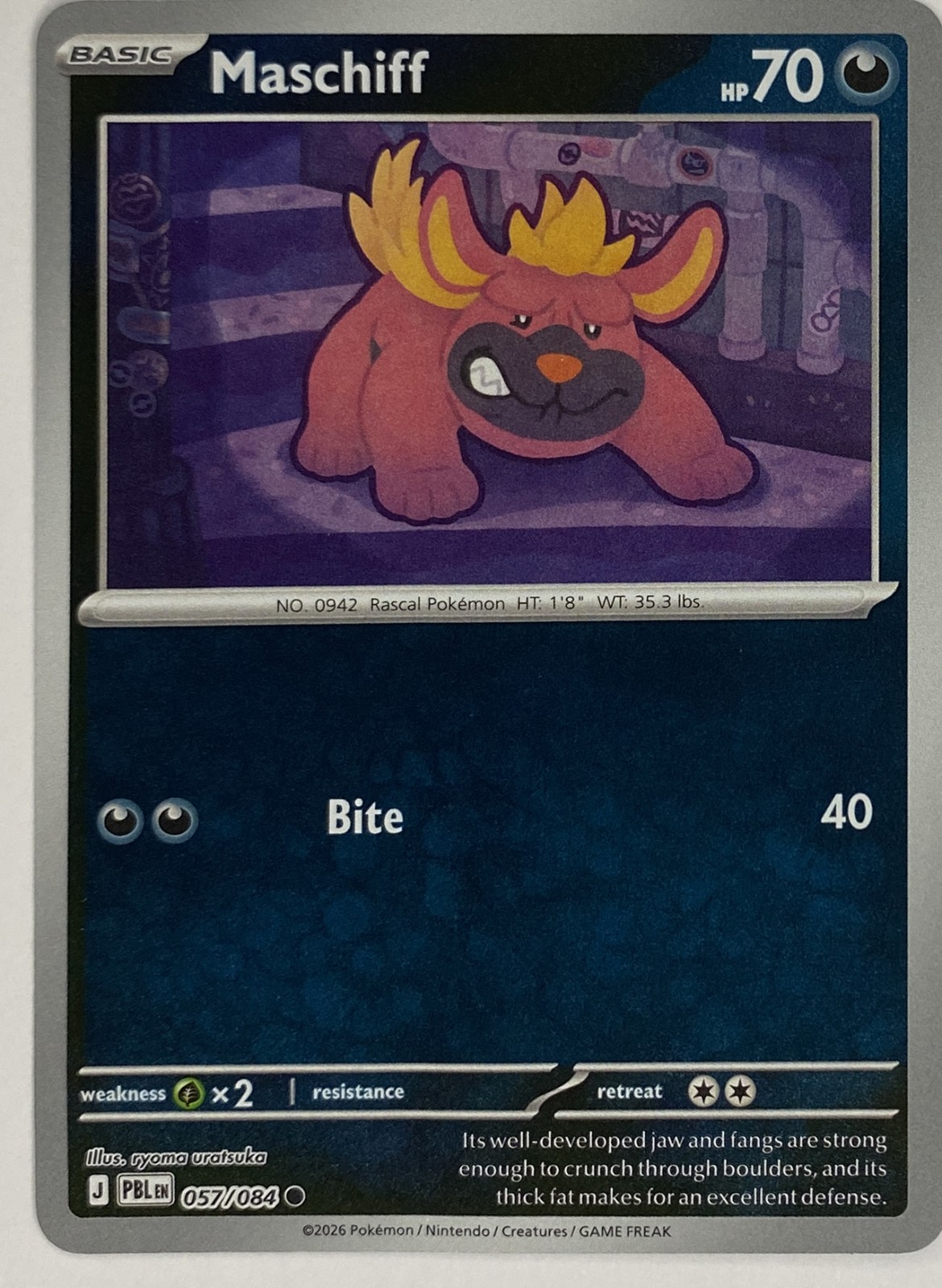 2026 Pokemon Pitch Black Maschiff #057/084 Common front