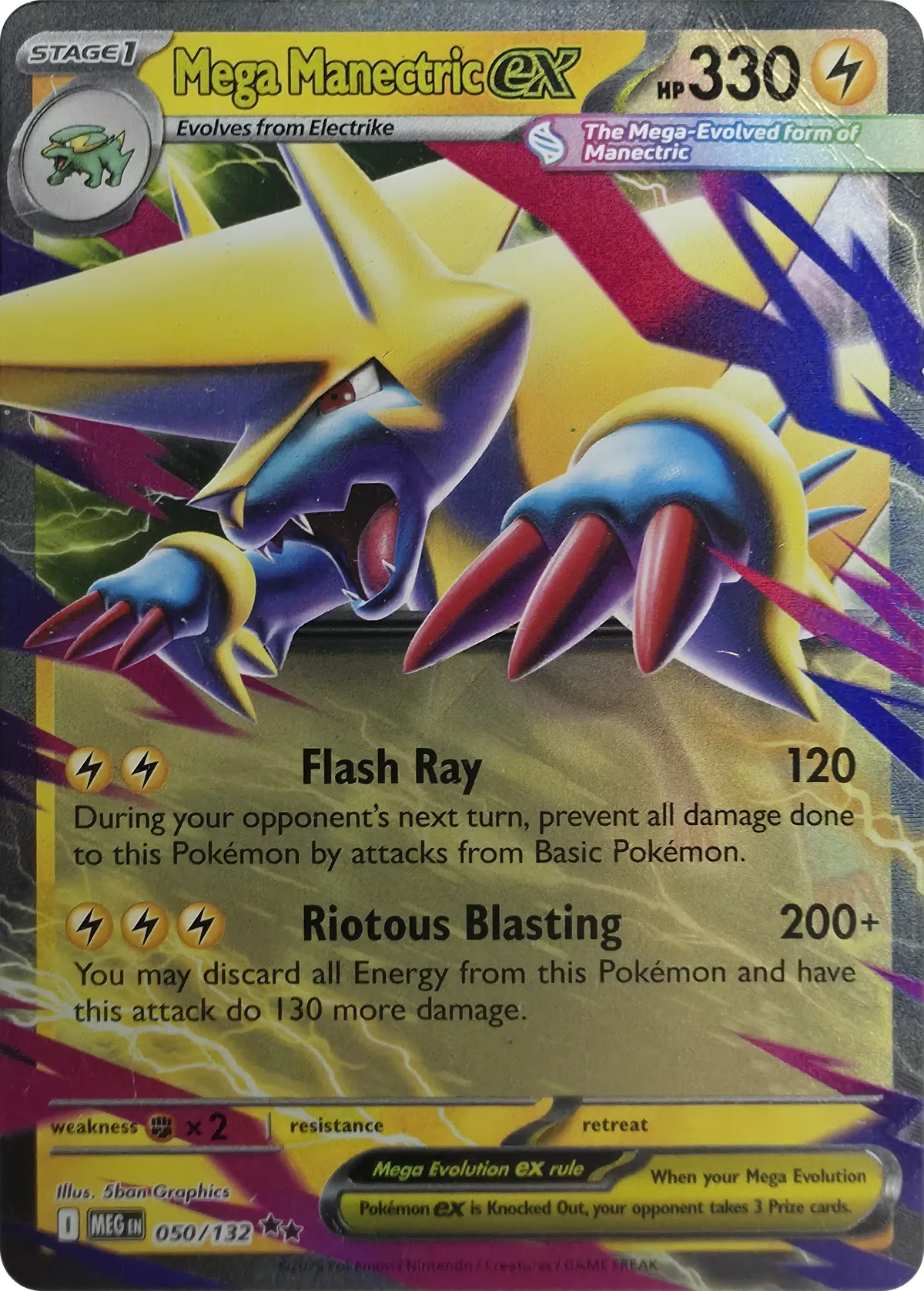 Mega Manectric ex #050/132, front