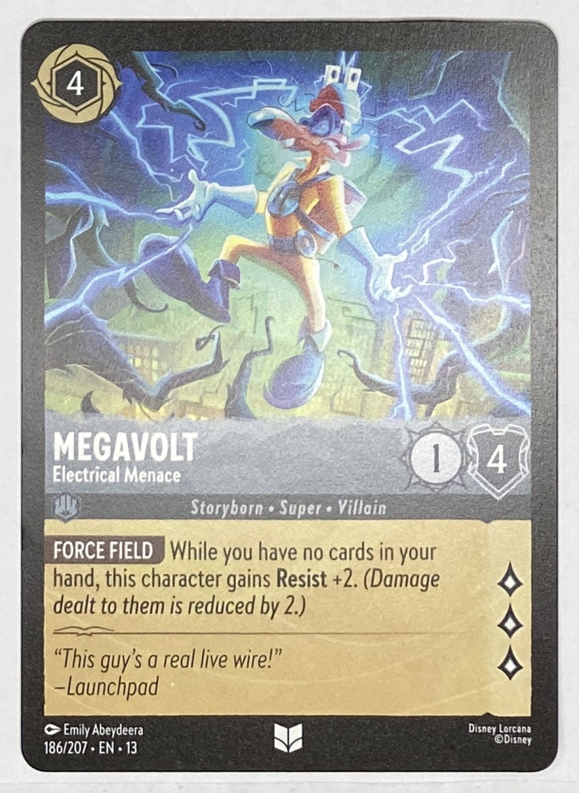 2026 Disney Lorcana Attack of the Vine! Megavolt - Electrical Menace #186/207 Uncommon front