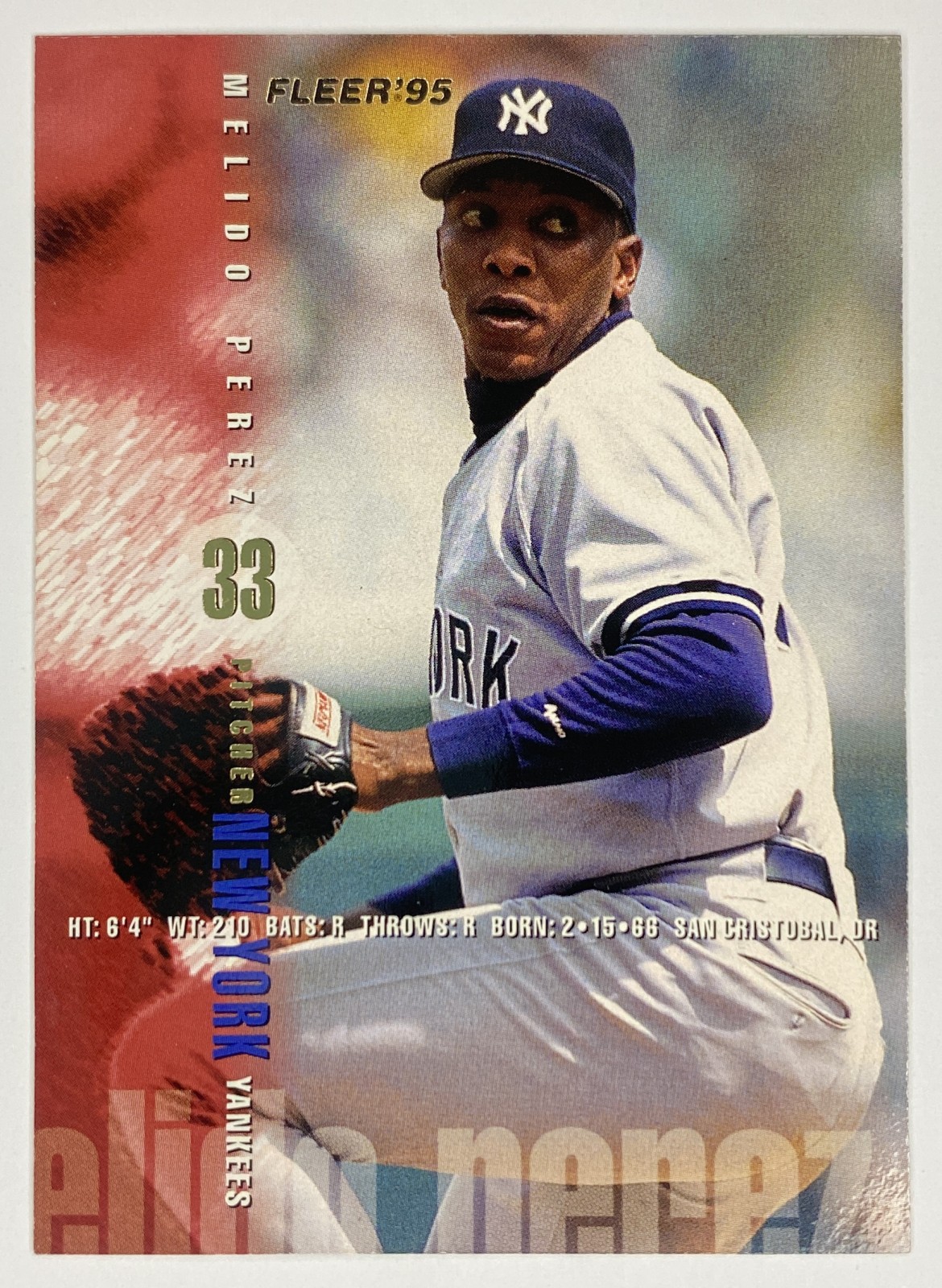 1995 Fleer Melido Perez #79 New York Yankees front