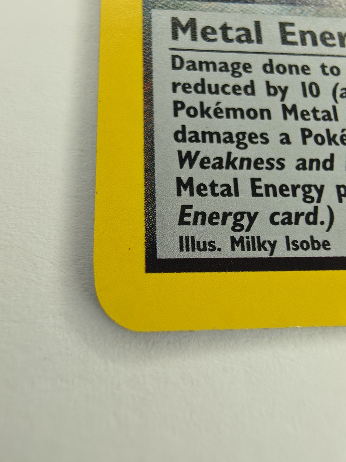 Metal Energy front bottom left corner close-up