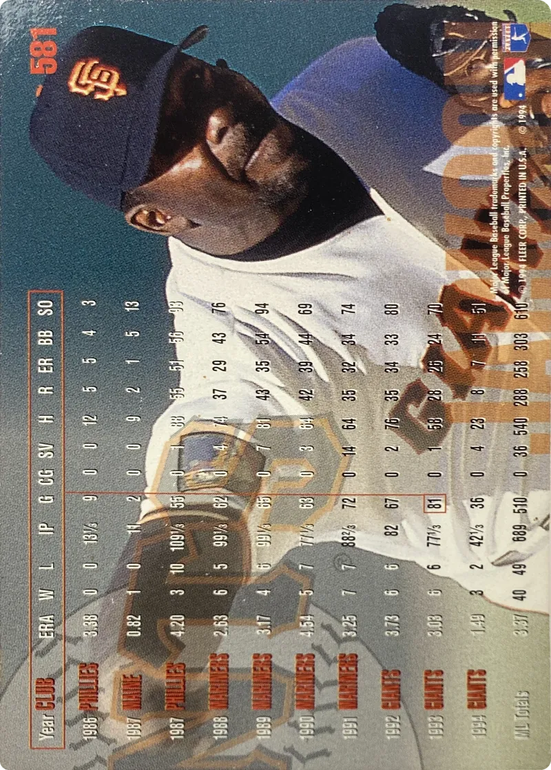 Mike Jackson #581, back
