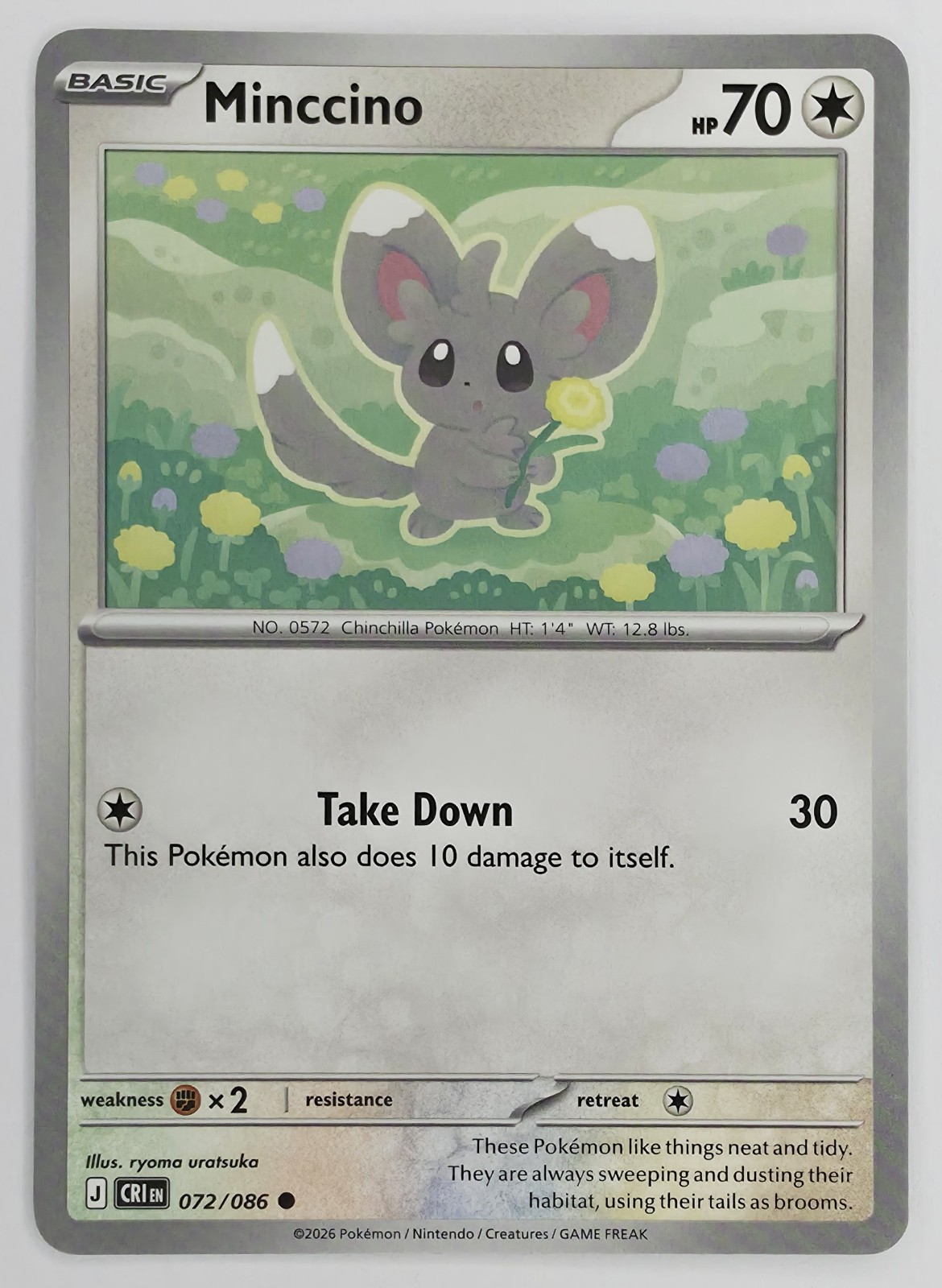 2026 Pokemon Chaos Rising Minccino #072/086 Common front