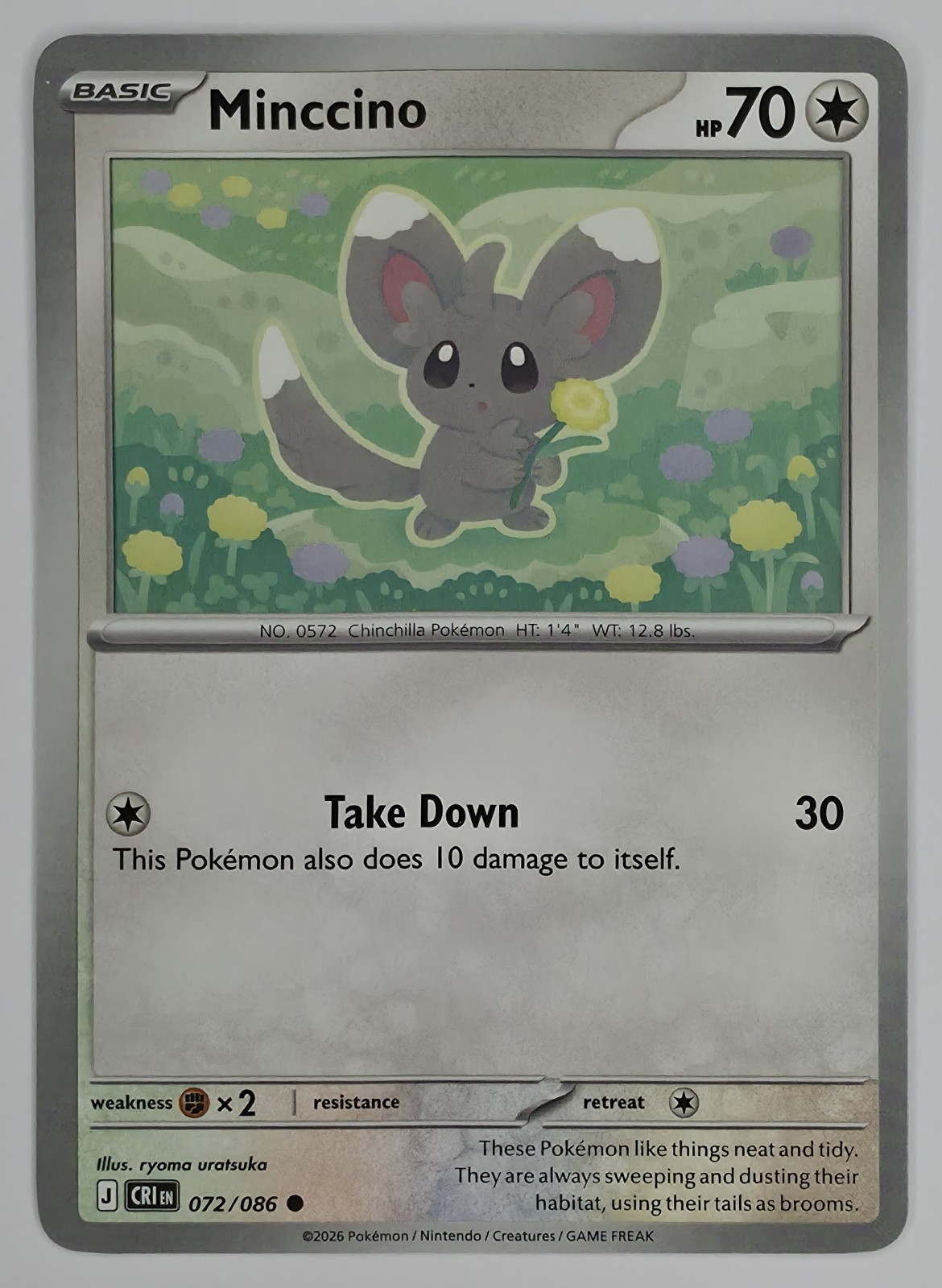 2026 Pokemon Chaos Rising Minccino #072/086 Common front