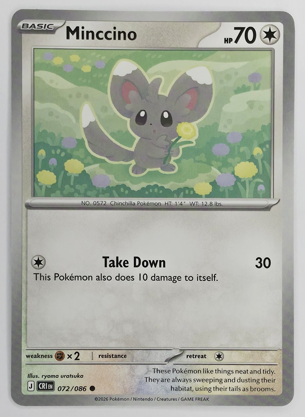 2026 Pokemon Chaos Rising Minccino #072/086 Common front