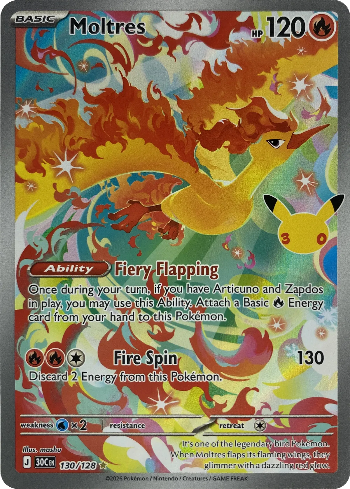 Moltres #130/128, front
