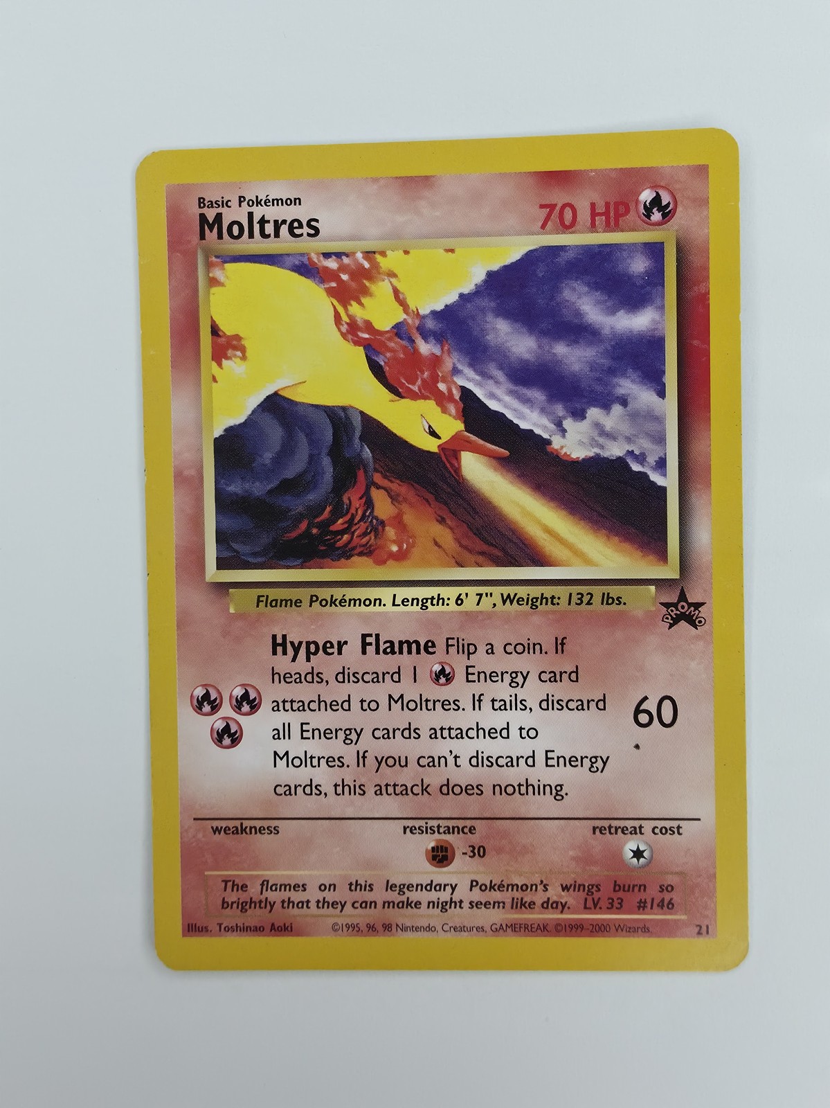 Moltres, straight front, whole card flat