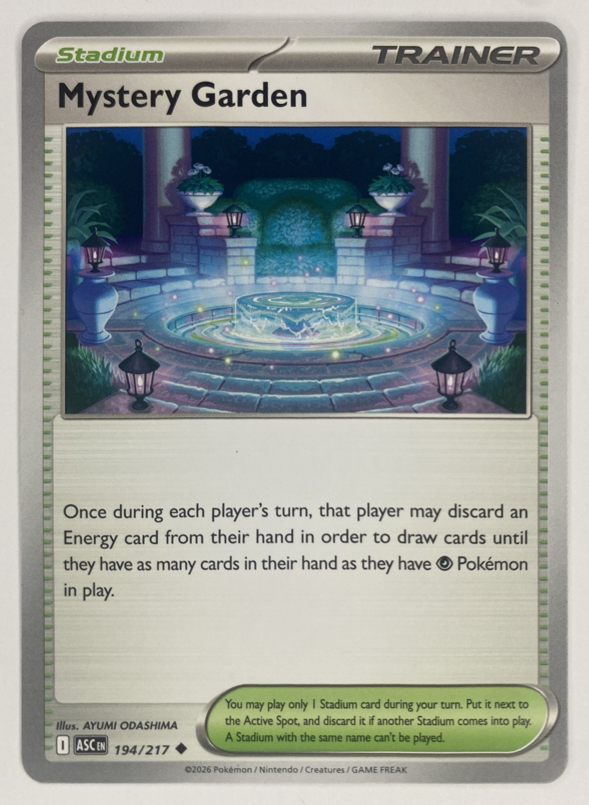 2026 Pokemon Ascended Heroes Mystery Garden #194/217 Uncommon Trainer front