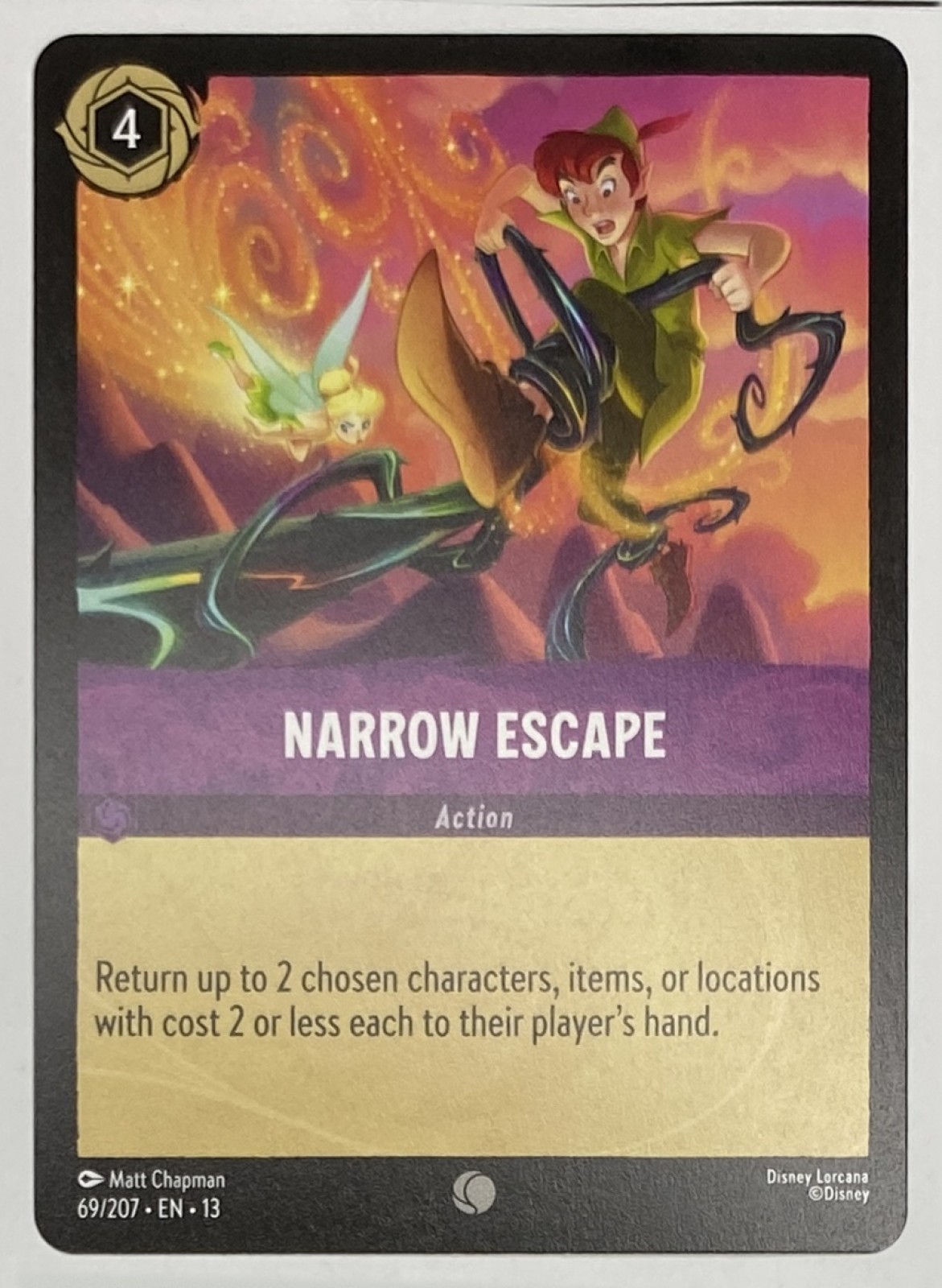 2026 Disney Lorcana Attack of the Vine! Narrow Escape #69/207 Common front