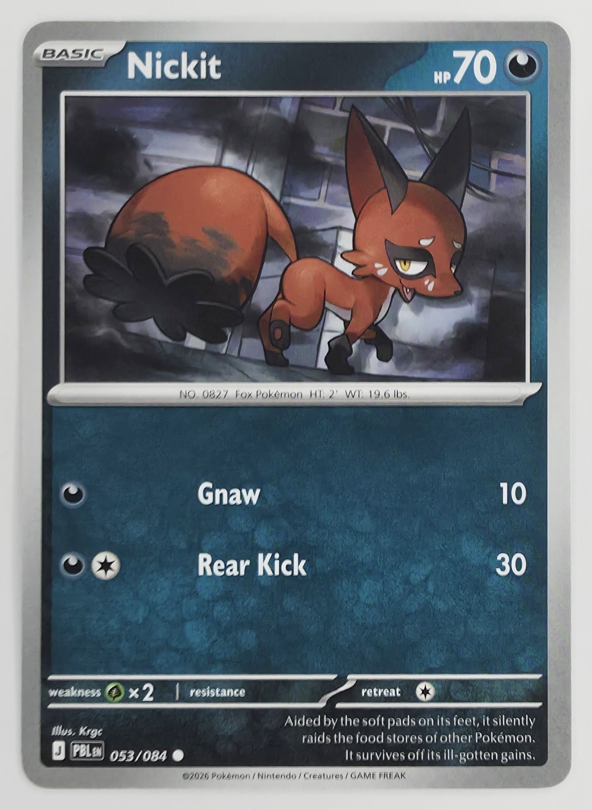 2026 Pokemon Pitch Black Nickit #053/084 Common front