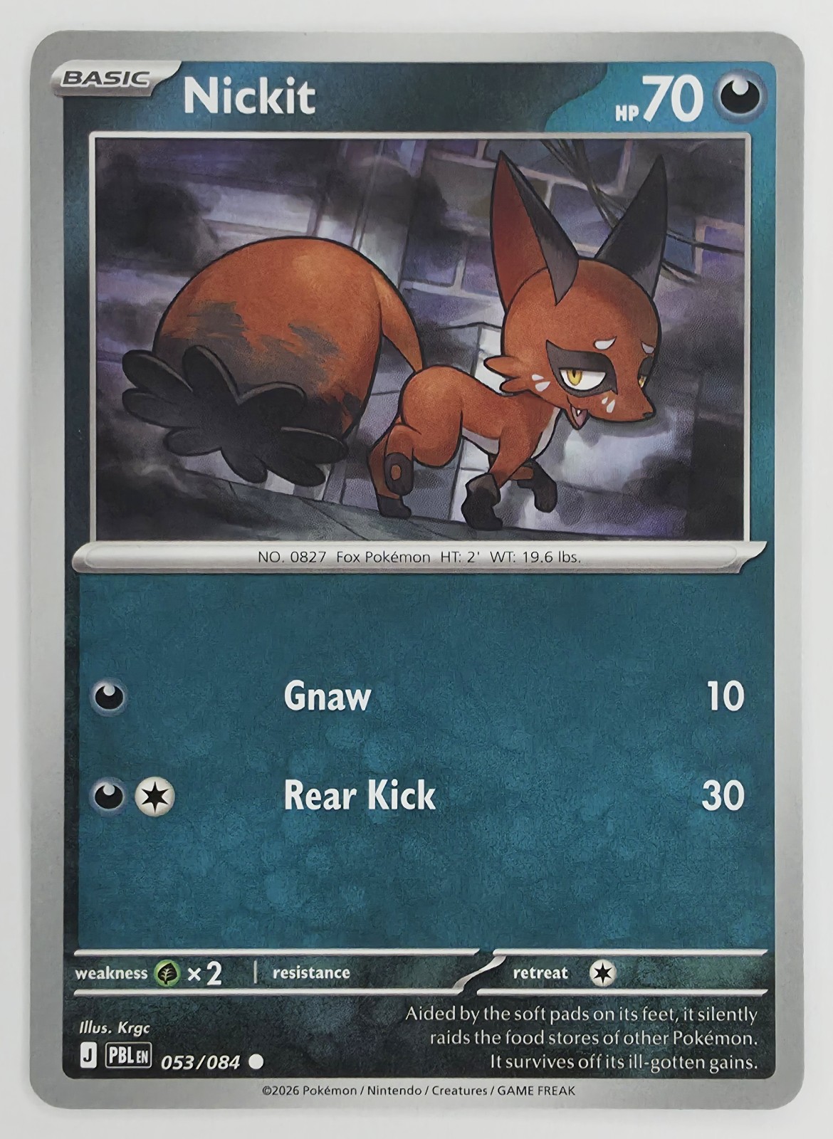 2026 Pokemon Pitch Black Nickit #053/084 Common front