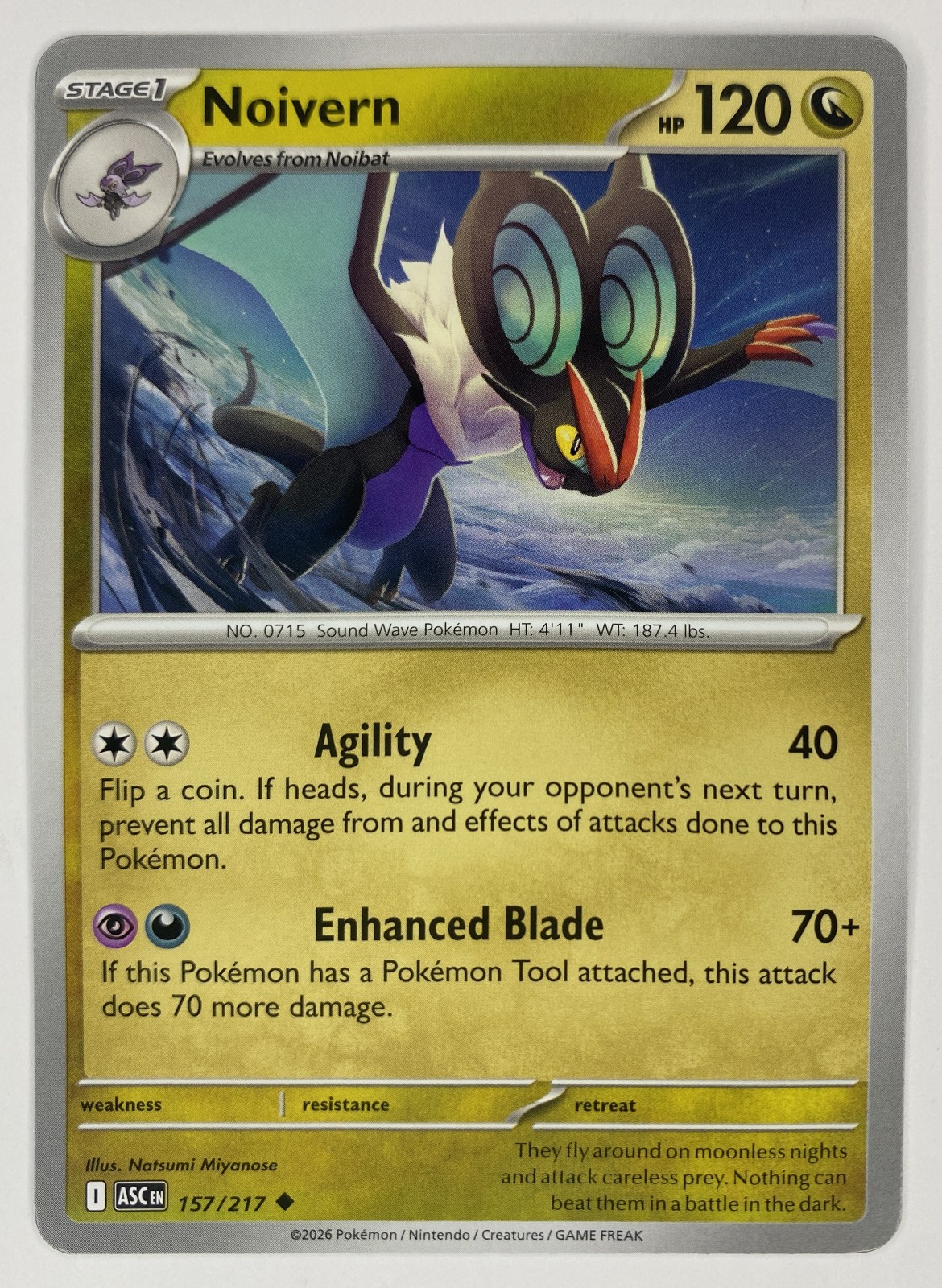 2026 Pokemon Ascended Heroes Noivern #157/217 Uncommon front
