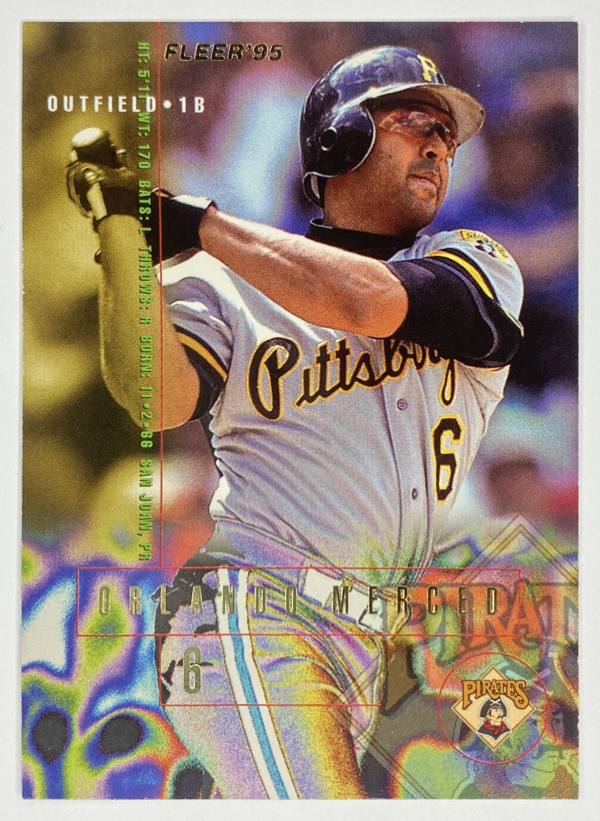 1995 Fleer Orlando Merced #484 Pittsburgh Pirates front