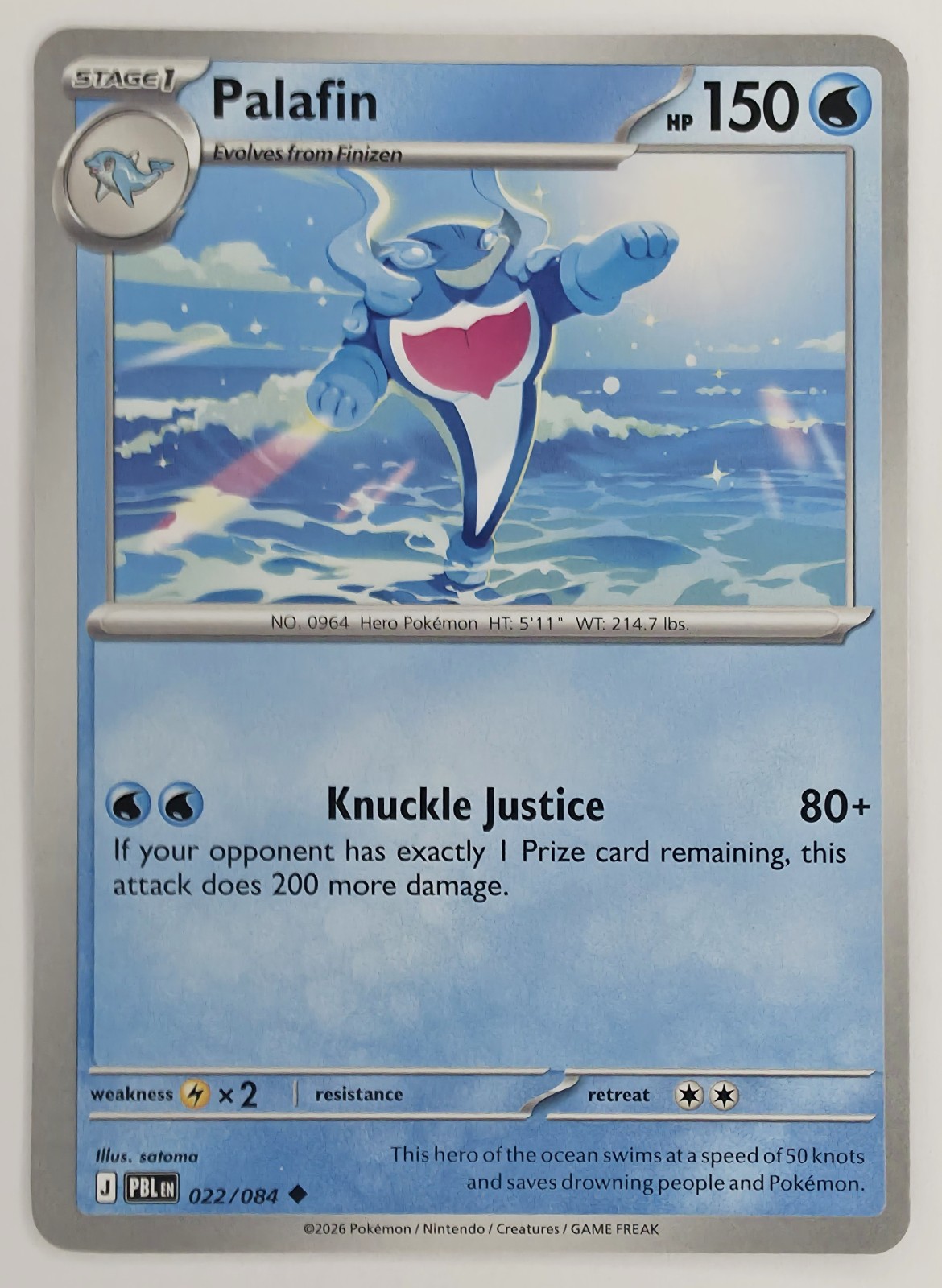 2026 Pokemon Pitch Black Palafin #022/084 Uncommon front