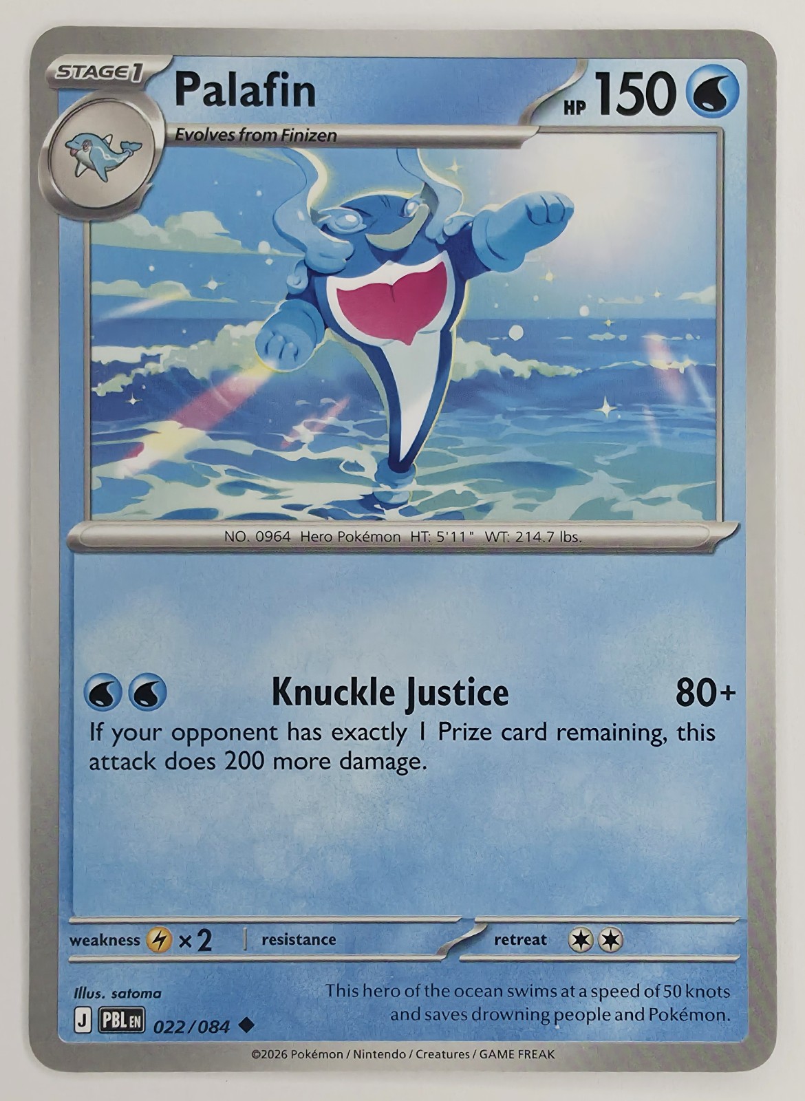 2026 Pokemon Pitch Black Palafin #022/084 Uncommon front