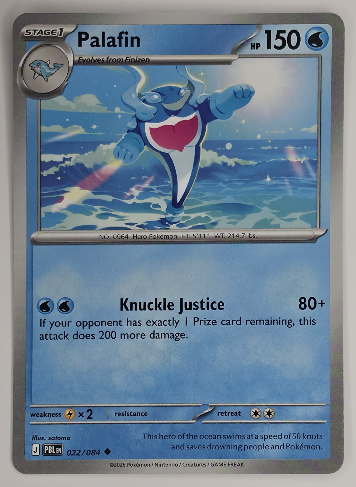 2026 Pokemon Pitch Black Palafin #022/084 Uncommon front