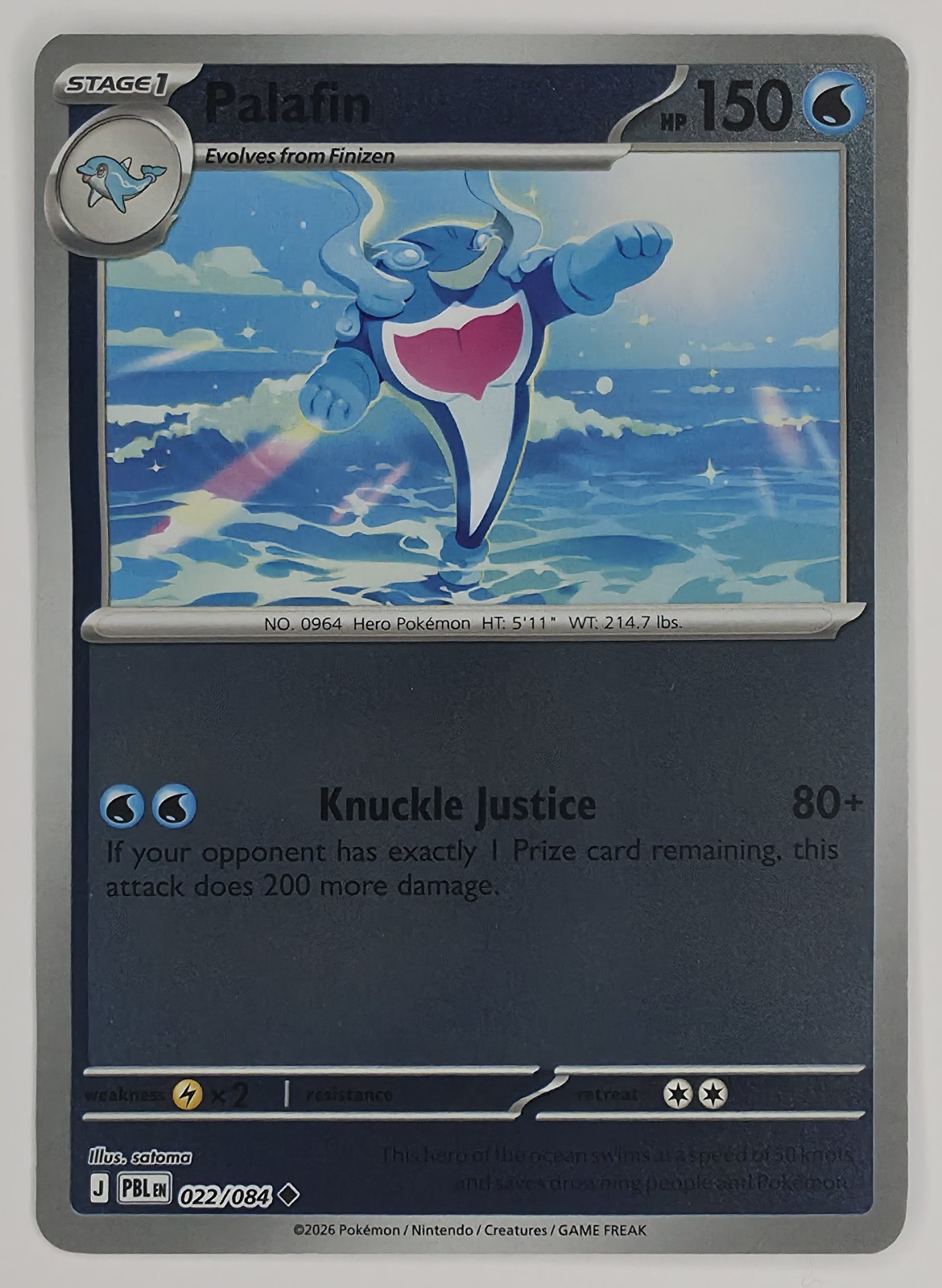 2026 Pokemon Pitch Black Palafin #022/084 Uncommon front