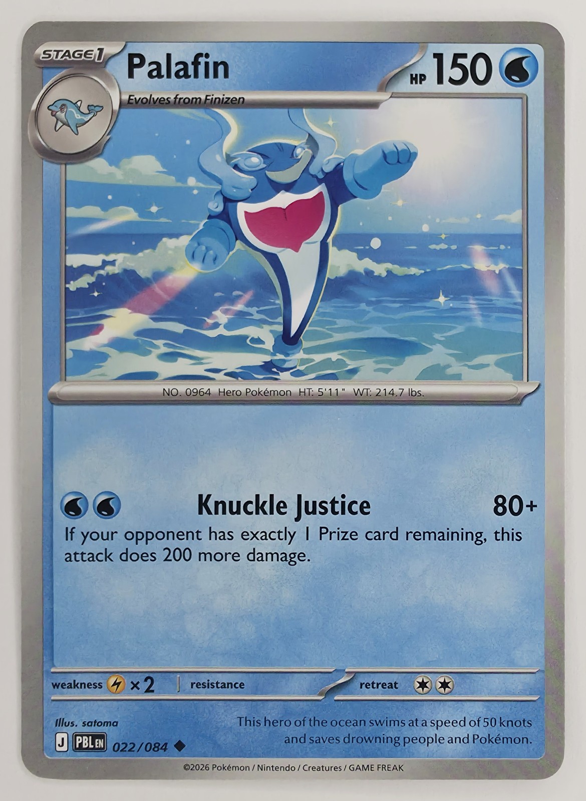 2026 Pokemon Pitch Black Palafin #022/084 Uncommon front
