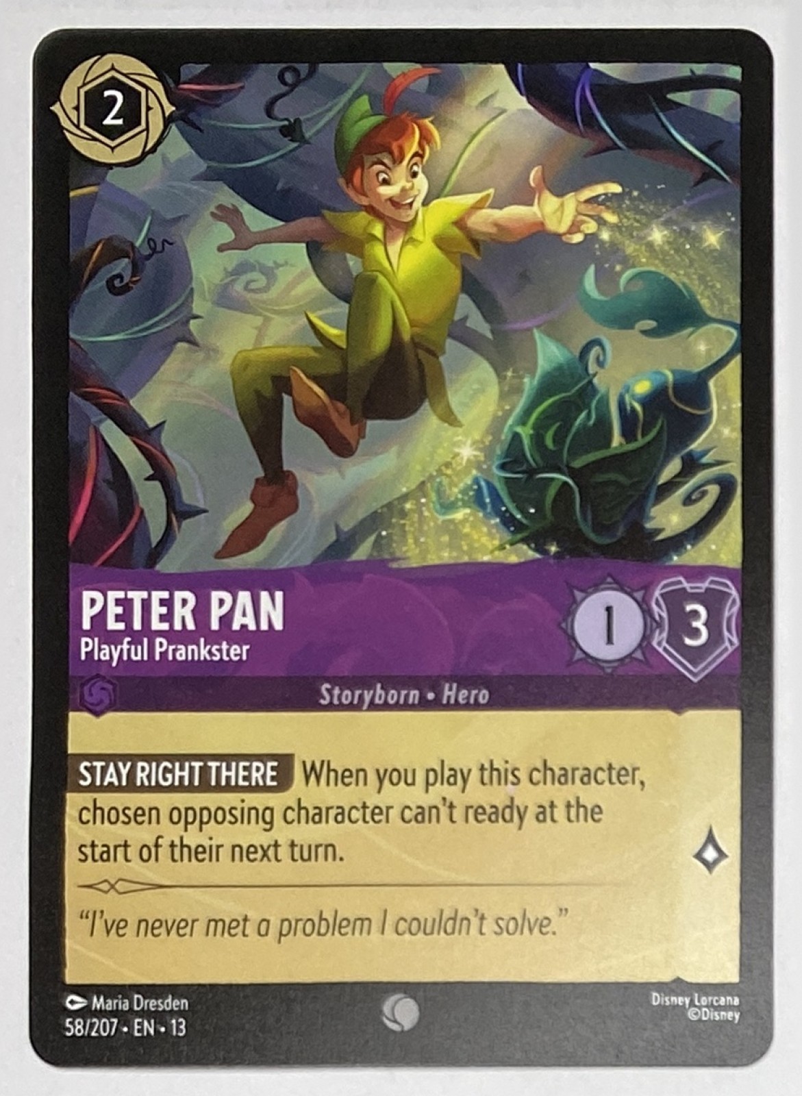 2026 Disney Lorcana Attack of the Vine! Peter Pan - Playful Prankster #58/207 Common front